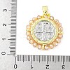 Brass Glass Pendants KK-Z101-07G-4