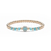 5Pcs 5 Colors Alloy Enamel Smiling Face & Brass & Glass Beaded Stretch Bracelets Set for Women BJEW-JB08774-3
