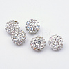 Polymer Clay Pave Rhinestone Beads RB-Q197-12mm-01-1