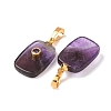 Natural Banded Amethyst Pendants G-P628-01G-07-2