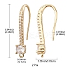 Brass Micro Pave Clear Cubic Zirconia Earring Hooks ZIRC-YW0001-03G-3