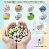 100Pcs 8 Styles Printed Wood European Beads WOOD-CJ0001-84-2