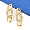 Brass Micro Pave Cubic Zirconia Stud Earrings for Women EJEW-K312-02G-1