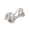 Brass Micro Pave Clear Cubic Zirconia Fold Over Clasps KK-S382-13P-01-2