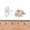 Brass Micro Pave Cubic Zirconia Stud Earring Findings KK-K371-39P-3