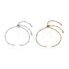 2Pcs 2 Colors 304 Stainless Steel Satellite Chain Bracelet Slider Making AJEW-JB01242-1