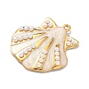304 Stainless Steel Enamel with ABS Plastic Imitation Pearl Pendants STAS-Z184-09G-2