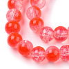 Transparent Crackle Baking Painted Glass Beads Strands DGLA-T003-01A-12-3