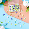 100Pcs 5 Colors Luminous & Two Tone Resin Decoden Cabochons RESI-TA0003-90-5