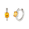 Oval Brass Micro Pave Cubic Zirconia Hoop Earrings FS-WGC5BE9-10-1