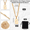 1Pc 304 Stainless Steel Figaro Chain Number Pendant Necklaces NJEW-BBC0001-28E-G-2