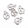 Platinum Plated Alloy Letter Pendants PALLOY-P097-02-B-2