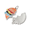 Alloy Enamel Split Pendants FIND-H047-05P-02-2