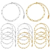 10Pcs 2 Colors 304 Stainless Steel Paperclip Chain Bracelets BJEW-YW00013-01-1