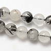 Natural Black Rutilated Quartz Round Beads Strands X-G-E251-30-4mm-2