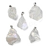 Electroplated Raw Natural Quartz Crystal Pendants G-Q481-20P-07-1