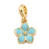 Rack Plating Alloy Enamel Flower European Dangle Charms FIND-B034-55G-07-1