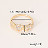 Brass Micro Pave Cubic Zirconia Finger Rings for Women PY9087-5-1