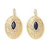 Brass Micro Pave Midnight Blue Cubic Zirconia Pendants X-ZIRC-Z019-19G-NR-2