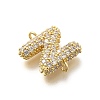 Brass Micro Pave Cubic Zirconia Letter Links KK-I717-04N-2