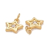Brass Micro Pave Clear Cubic Zirconia Charms KK-Z023-17G-3