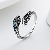 Brass Micro Pave Cubic Zirconia Cuff Open Rings WG32C77-01-1
