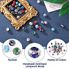 Yilisi 40Pcs 8 Colors Handmade Gold Sand Lampwork Beads Strands LAMP-YS0001-01-15