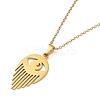 201 Stainless Steel Eye Pendant Necklace with Cable Chains NJEW-Q317-01G-2