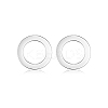 Anti-Tarnish Ring Rhodium Plated 925 Sterling Silver Stud Earrings PB1316-8-1