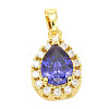 Brass Micro Pave Cubic Zirconia Pendants KK-E277-03G-1