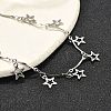 304 Stainless Steel Star Charm Bracelets BJEW-R021-02P-3