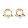 304 Stainless Steel Micro Pave Clear Cubic Zirconia 3 Spiked Cone Hoop Nose Rings AJEW-D306-09G-1