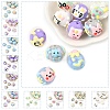 10Pcs 10 Styles Hand Painted Cartoon Opaque Acrylic with Enamel Beads MACR-YW0003-30-2
