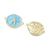Ocean Brass Enamel Connector Charms KK-C251-05G-02C-2