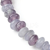 Natural Lilac Jade Flat Round Beaded Stretch Bracelets for Women BJEW-JB09717-03-3