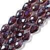 Transparent Electroplate Glass Beads Strands EGLA-N013-T4mm-B03-1