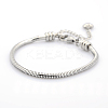 Tarnish Resistant 304 Stainless Steel European Style Round Snake Chains Bracelets STAS-J015-02-1