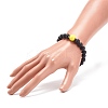 Natural Lava Rock & Synthetic Hematite & Acrylic Beaded Stretch Bracelet BJEW-JB08553-03-3