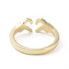 Brass Heart Claddagh Open Cuff Ring RJEW-A010-01LG-3