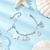 3Pcs Ocean Theme 304 Stainless Steel Charm Bracelets BJEW-JB12218-4