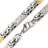 201 Stainless Steel Rectangle with S Links Chain Necklace NJEW-F22-39F-GP-2