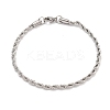 Tarnish Resistant 3MM 304 Stainless Steel Rope Chain Bracelets for Women BJEW-R318-01P-1