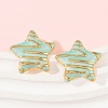 304 Stainless Steel Enamel Star Stud Earrings STAS-D368-04G-4
