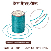 3 Roll 3 Colors Flat Waxed Polyester Thread String YC-CL0001-01C-2