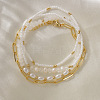 4Pcs 4 Styles Fashion Plastic Imitation Pearl & Natural Freshwater Pearl & Glass Beaded Stretch Bracelets SF7008-1-2