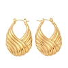 304 Stainless Steel Stripe Hoop Earrings EJEW-S265-11G-4
