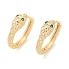 Brass Green Cubic Zirconia Hoop Earrings EJEW-Q016-12G-3