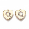 Brass Micro Pave Clear Cubic Zirconia Charms KK-N231-234Q-NF-1