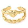 Heart Brass Open Cuff Ring for Women LS-RJEW-Z070-05G-03-2