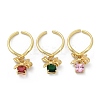 Brass Micro Pave Cubic Zirconia Adjustable Open Cuff Rings for Women RJEW-U057-05G-4